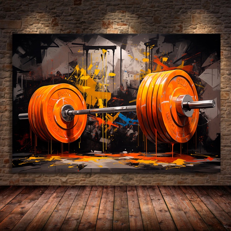 Pintura en lienzo con mancuern - Sports Equipment Poster reseña y precio